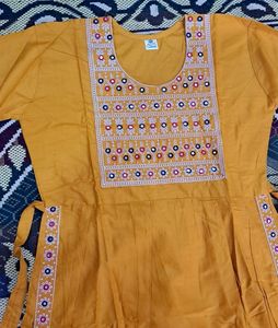 Nyra Cut Kurta Set IN Pretty Mustard Color