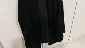Comfortable Black Open Front Cardigan