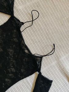 Shein Sheer Lace Black Mini Dress