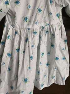 Baby Girl's Blue Floral Cotton Dress