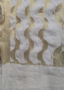 Elegant White &amp; Gold Dupatta