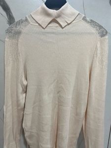 Elegant Lace Trim Turtleneck Sweater
