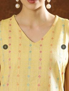 Anouk Yellow Ethnic Motifs Printed Kurtaset