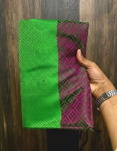 Green &amp; Pink Silk Saree
