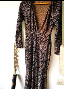 Elegant plunge neck Maxi Dress