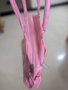 Pink Quilted Multi-Pocket Handbag