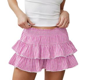 Pink Gingham  Mini Skirt