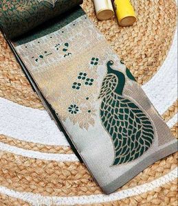 Elegant Peacock Print Silk Saree