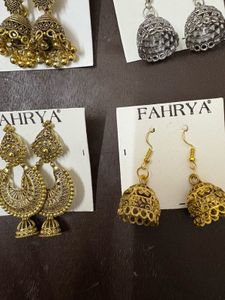 Assorted Jhumka Earrings Set Of 8