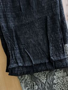 Elegant Black &amp; Silver Floral Dupatta
