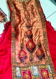 Beautiful Red Colour Grown With Dupatta
