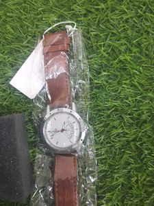 Gesture Watch with Leather Strap