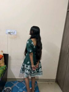 Green Floral Print mini Dress