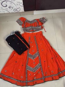 Vibrant Orange Lehenga Choli Set