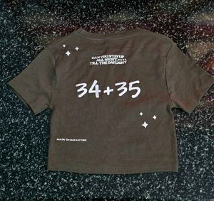 Brown Graphic Crop T-Shirt