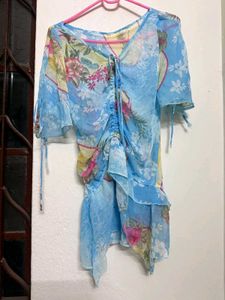 y2k pinteresty vintage asymmetrical floral top🌸