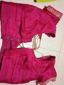 Vibrant Lime Green Saree with Pink Blouse