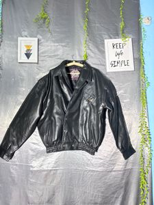 Vintage Black Leather Jacket for man