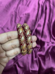 Embellished Red Bangles