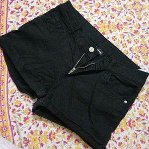 Black Denim Shorts
