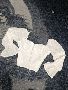 Chic White Eyelet Crop Top