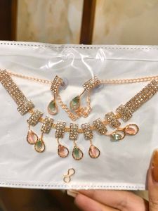 Elegant Rose Gold  2 Necklace Set