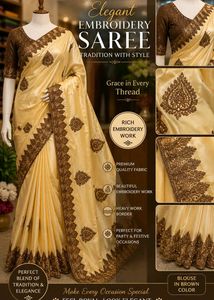 royal look embroidery saree