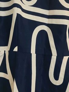 Stylish Navy &amp; White Graphic Print Dress
