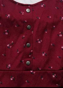 Cute Floral Print Button-Front Dress