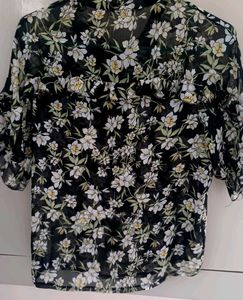 Floral Print Chiffon Top