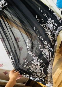 Elegant Black Embroidered Gown