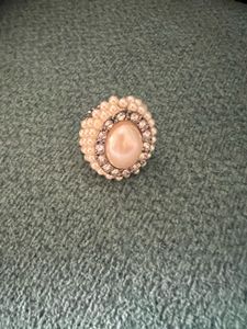 Pearl &amp; Rhinestone Adjustable Ring