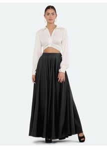 Elegant Black A lined flared Skirt