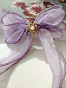 Elegant Lavender Bow Hair Accessory