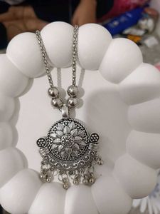 Bohemian Oxidized Silver Necklace