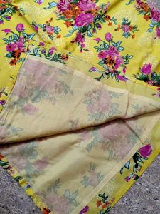 Vibrant Floral Print 3pc Kurti set
