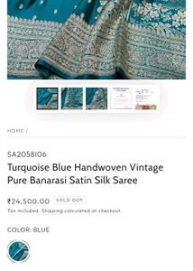 Beautiful Teal Banarasi Silk Saree