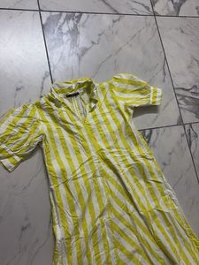 yellow striped short dress