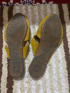 Yellow Suede Sandals