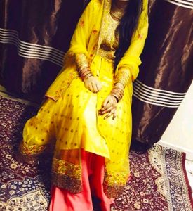 Yellow Embroidered Lehenga Choli