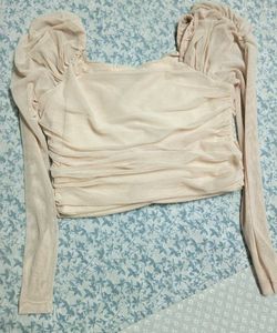 Beige Colour Crop Top