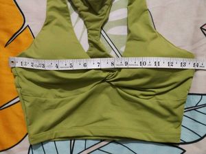 💚 Olive Green Twist Front Crop Top 💚