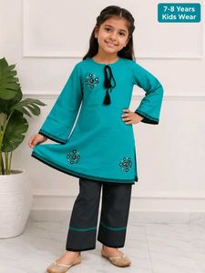 Elegant Teal Kurta with Black Pants