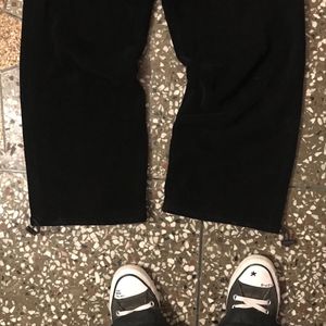 Cozy Black Wide-Leg Fur Lounge Pants