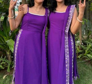 Elegant Purple suit set with Embroidery