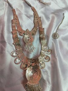 Double Layer AD  Necklace Set With Mangtika