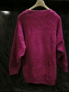 Fuzzy Magenta Knit Sweater