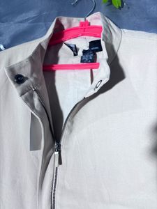 Women's Beige Cropped Jacket