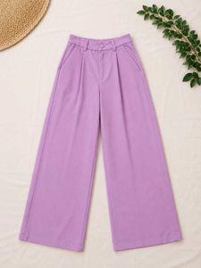 Lilac Cropped Blazer &amp; Wide Leg Pants Set