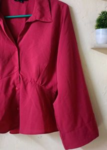 Chic Red Peplum Top